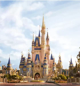 View of Disney World castle, a popular destination served by Orlando airport taxi service